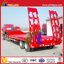 30-60ton 2axle 3axle cuello de cisne Lowboy Low Bed Truck Semi Trailer